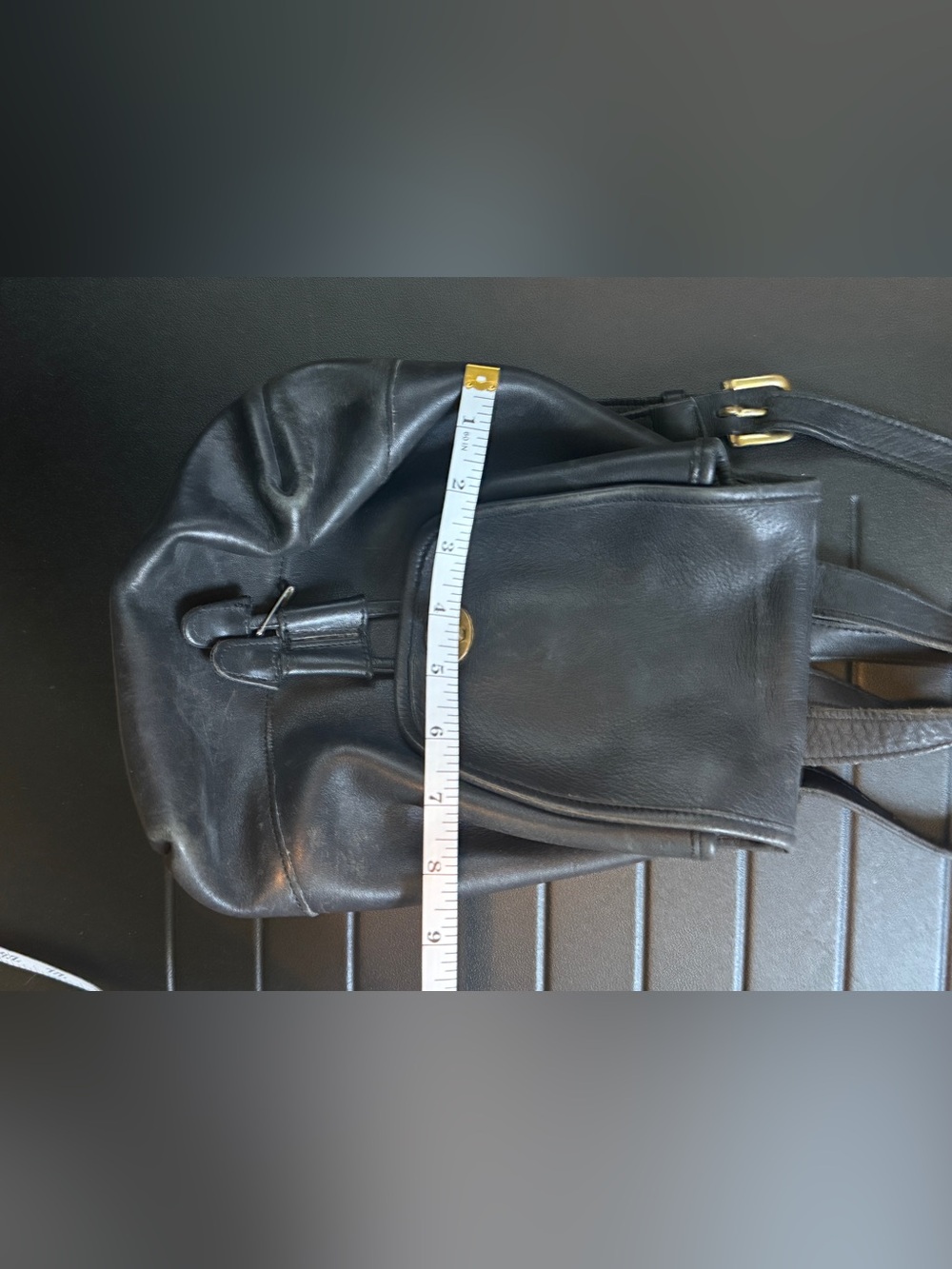 Vintage Coach Black Leather Backpack 90s/Y2K - Picture 8 of 8
